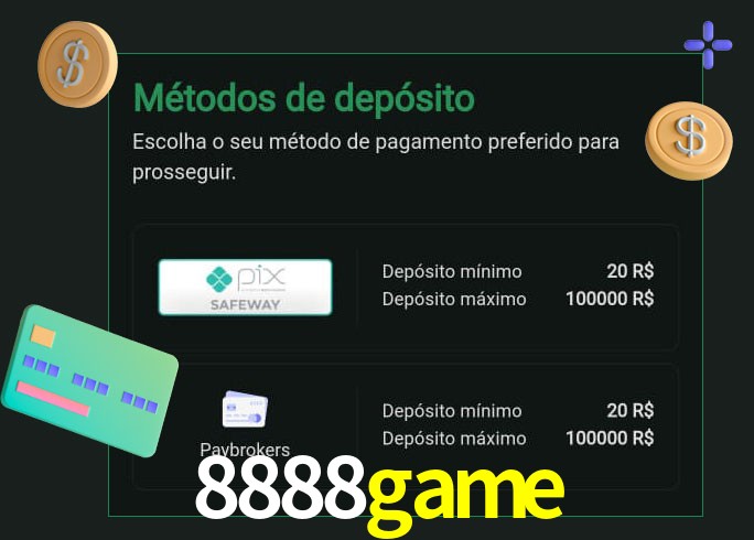 O cassino 8888game oferece uma grande variedade de métodos de pagamento